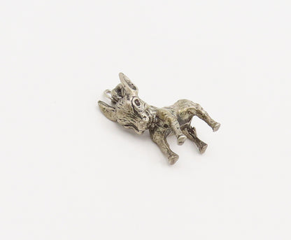 925 Sterling Silver  Vintage Mini 3D Carved Baby Cow Charm Pendant PT22237