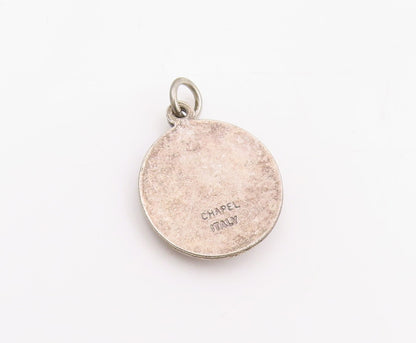 925 Sterling Silver Vintage Pendant Saint Donald Religious Medallion  PT25462