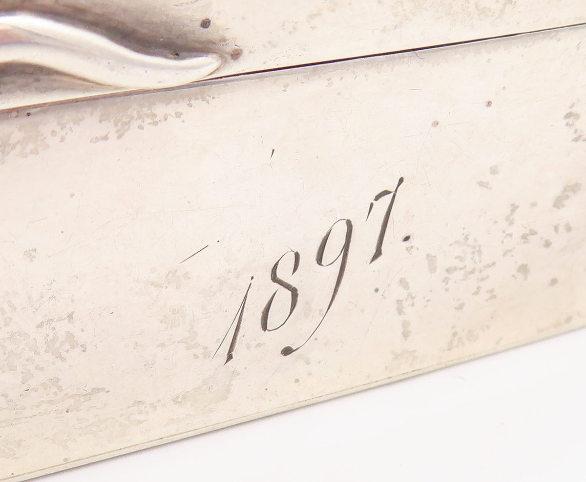 925 Sterling Silver Vintage Snuff Box Beaded Rectangular Cigarette Case  TR4222