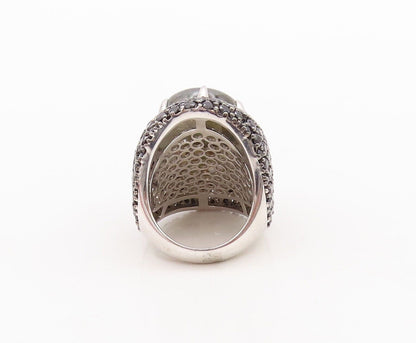 925 Sterling Silver Vintage Ring Large Oval Alexandrite & Spinel  Sz 7  RG29560