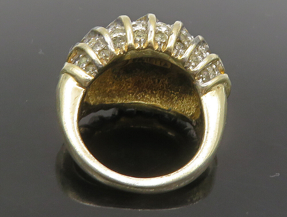 PANETTA 925 Silver  Vintage Shiny White Topaz Dome Band Ring Sz 6.5  RG23946