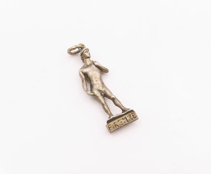 925 Sterling Silver  Vintage Petite Male Statue Dark Tone Pendant  PT18468