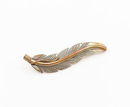 925 Sterling Silver Vintage Brooch Pin HARVEY MACE NAVAJO Quill Feather  BP12618