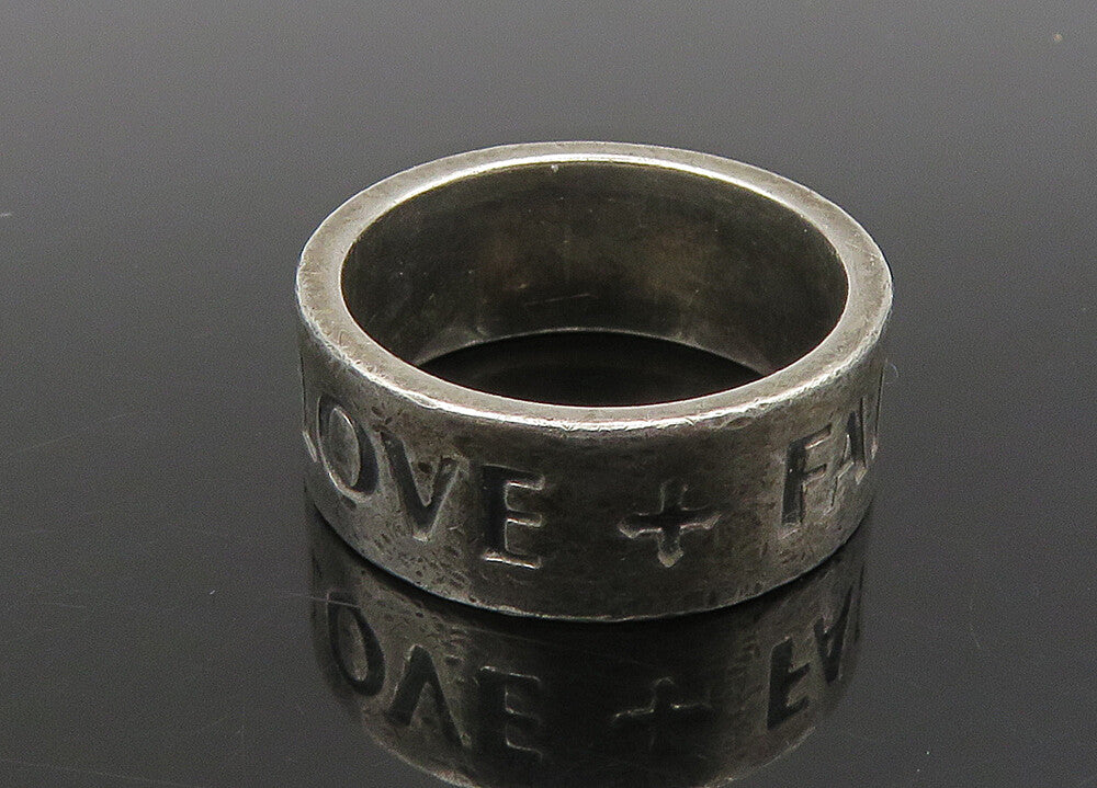 JAMES AVERY 925 Silver  Vintage Faith Hope & Love Band Ring Sz 6  RG23106