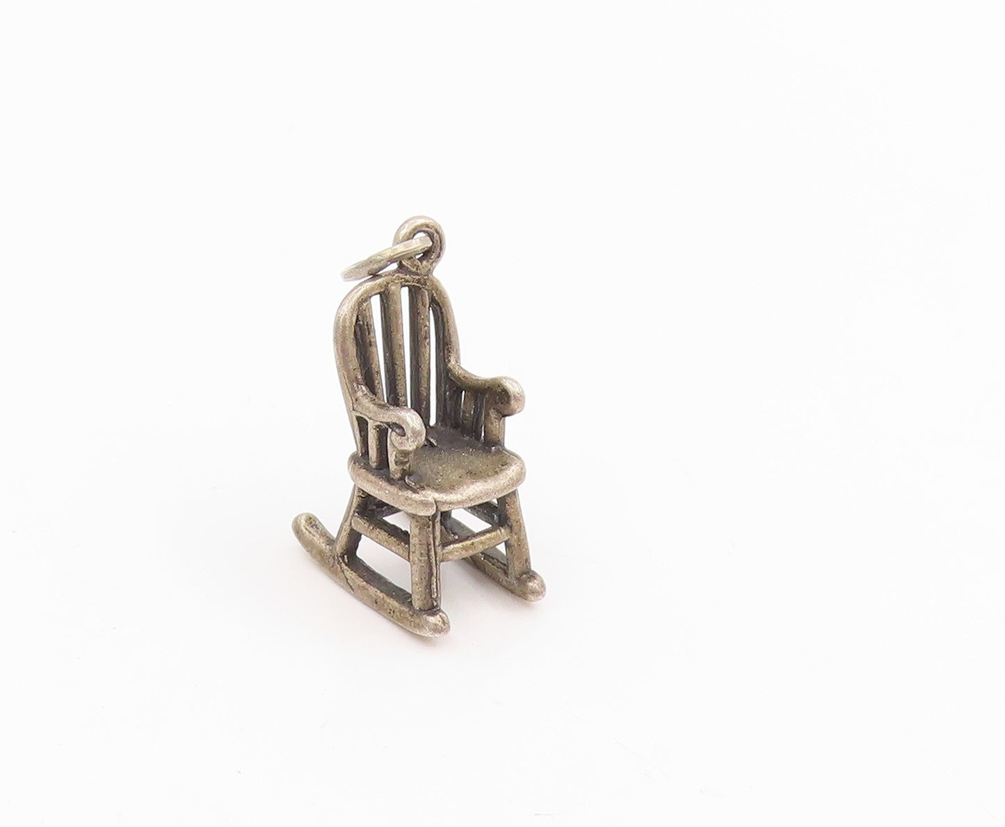 925 Sterling Silver Vintage Pendant 3D Miniature Rocking Chair Charm  PT25752