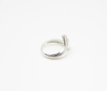 925 Sterling Silver  Smooth Shiny Bypass Band Ring Sz 5  RG2975