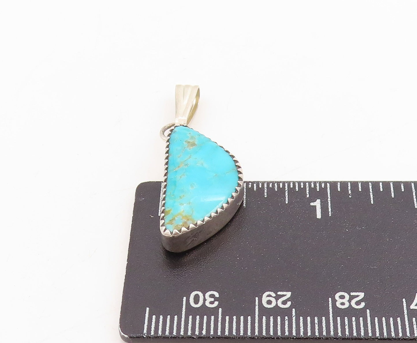 925 Sterling Silver Vintage Pendant Blue Turquoise Geometric Triangle   PT25313
