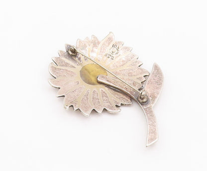 925 Sterling Silver Vintage Brooch Pin LOS CASTILLO MEXICO Turquoise  BP10900