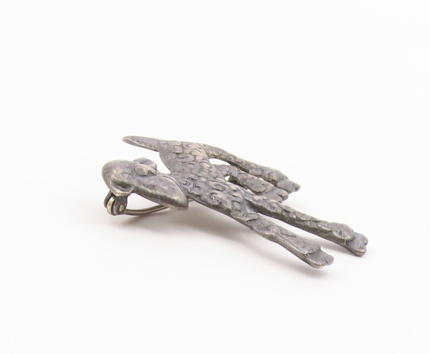 925 Sterling Silver  Vintage Antique Oxidized Lamb Motif Brooch Pin  BP8657