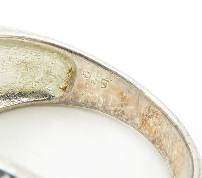 925 Sterling Silver  Shiny Open Swirl Bubble Trim Band Ring Sz 7  RG16445