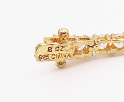 ROSS SIMON 925 Silver  Cubic Zirconia Shiny Gold Plated Tennis Bracelet BT5572