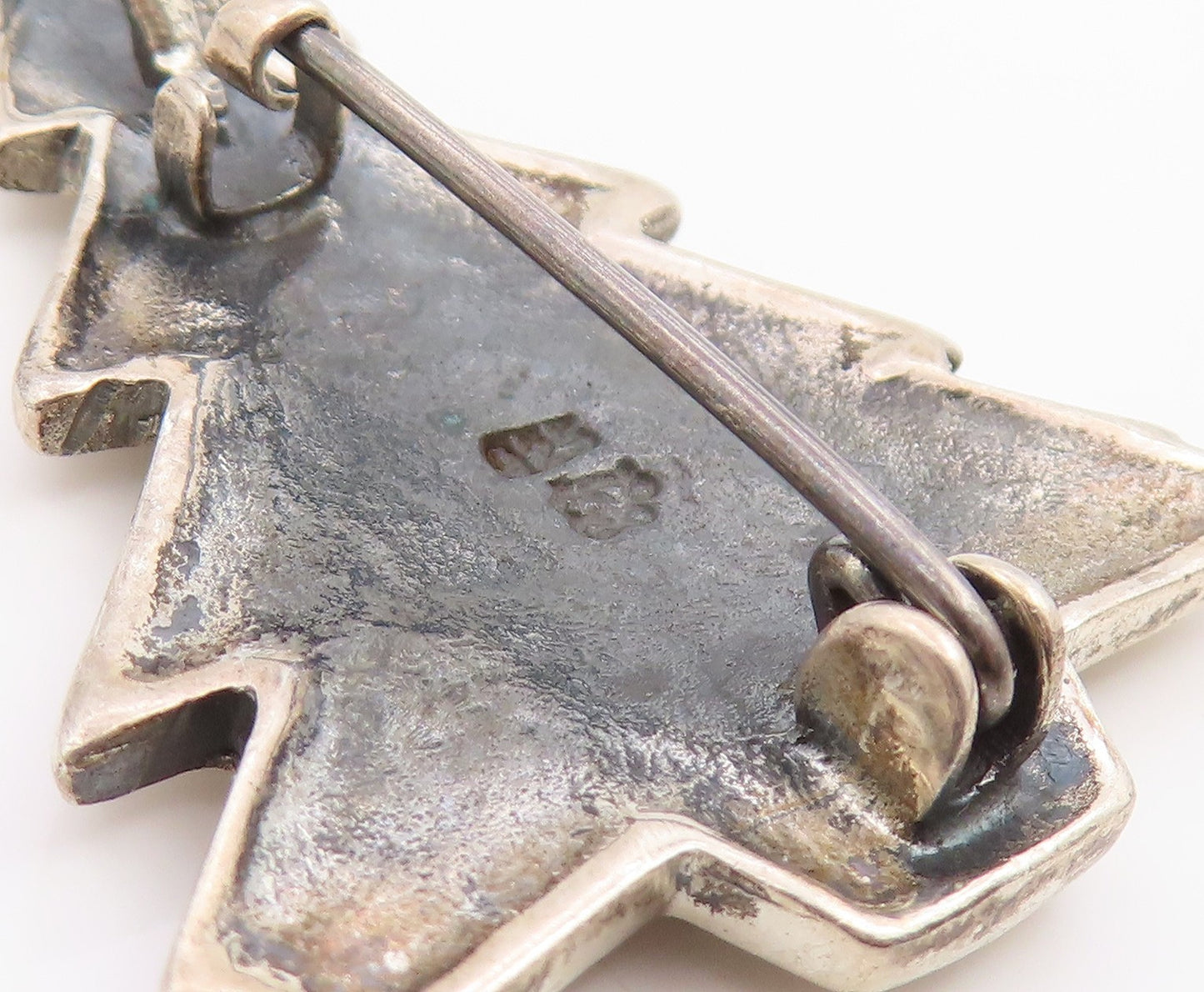 925 Sterling Silver Vintage Brooch Pin Classic Festive Christmas Tree  BP12463