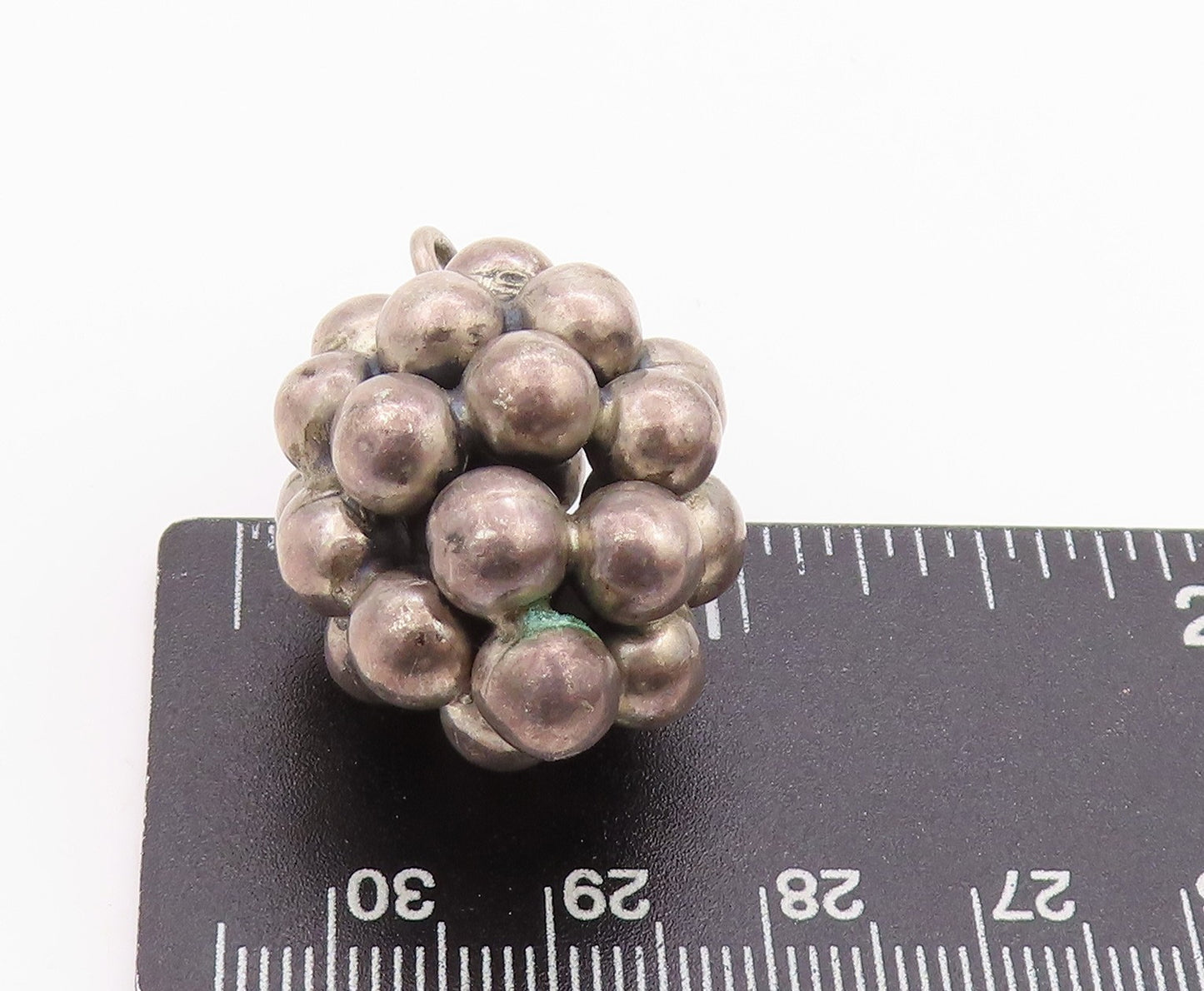 925 Sterling Silver Vintage Pendant MEXICO Antique Sphere Bead Cluster  PT24343
