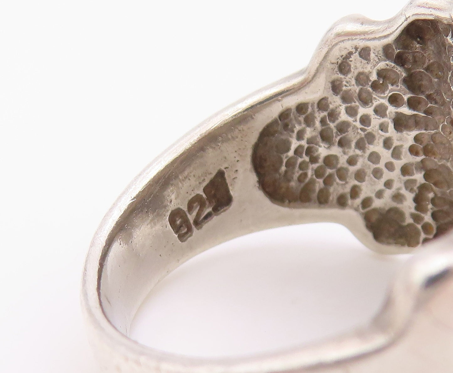 925 Sterling Silver Vintage Ring Modernist Fluted Statement Band  Sz 9  RG36330