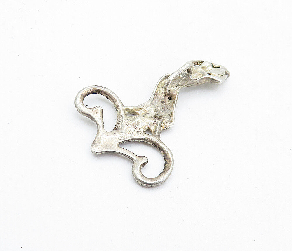 925 Sterling Silver  Vintage Dark Tone Sculpted Woman Motif Pendant  PT3915