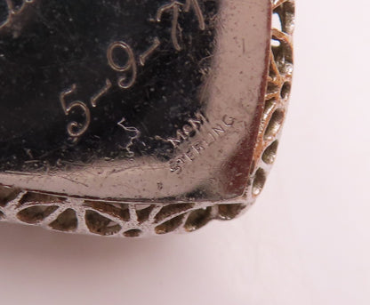 925 Silver  Vintage Purple Topaz Arrow Openwork Love Heart Pendant  PT21665