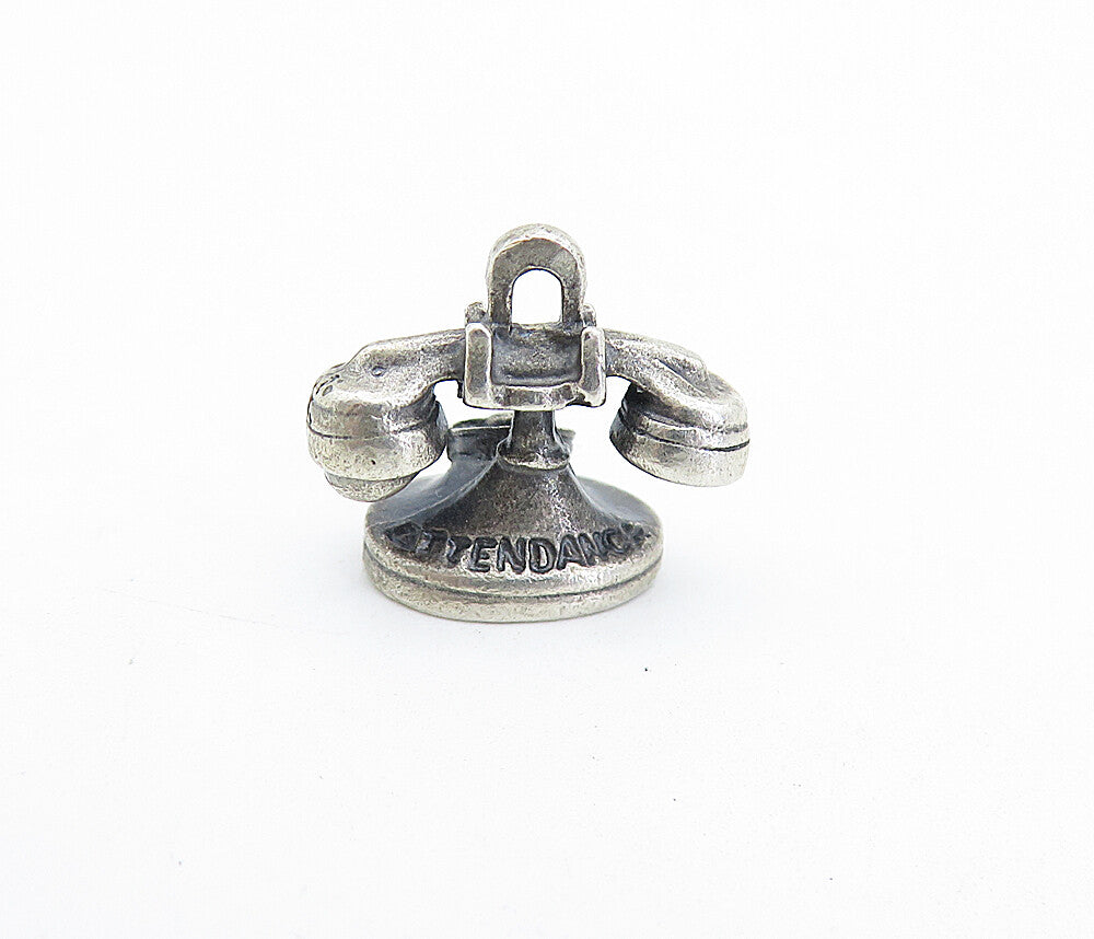 925 Sterling Silver  Vintage Petite Old Fashioned Telephone Pendant  PT5231