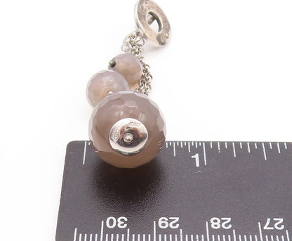 925 Sterling Silver Vintage Pendant IPPOCAMPO Dangling Smokey Quartz  PT23944