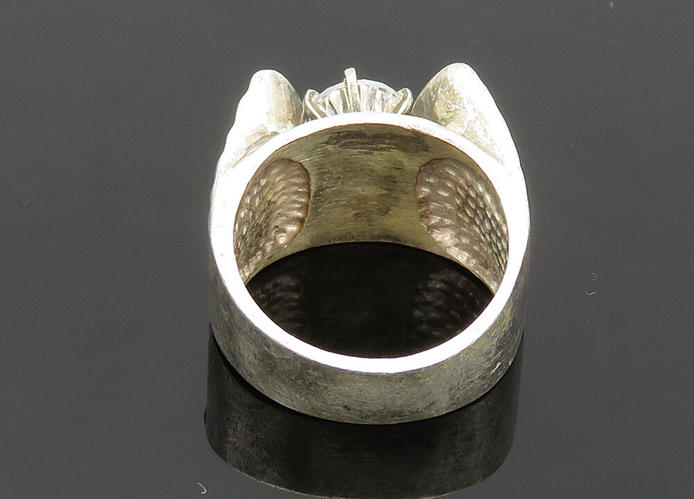 925 Sterling Silver  Vintage Cubic Zirconia Graduated Band Ring Sz 7.5 RG20099