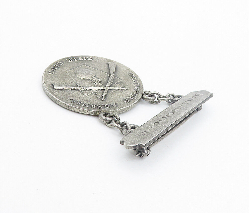 DIEGES & CLUST 925 Sterling Silver Vintage Rifle Club Trophy Brooch Pin BP2975