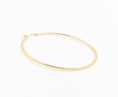 925 Sterling Silver Vintage Earrings Gold Plated Minimalist Large Hoops  EG14424