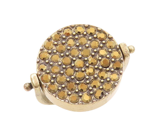 925 Sterling Silver Vintage Ring Gold Plated Double Sided Gemstone Sz 8  RG31256