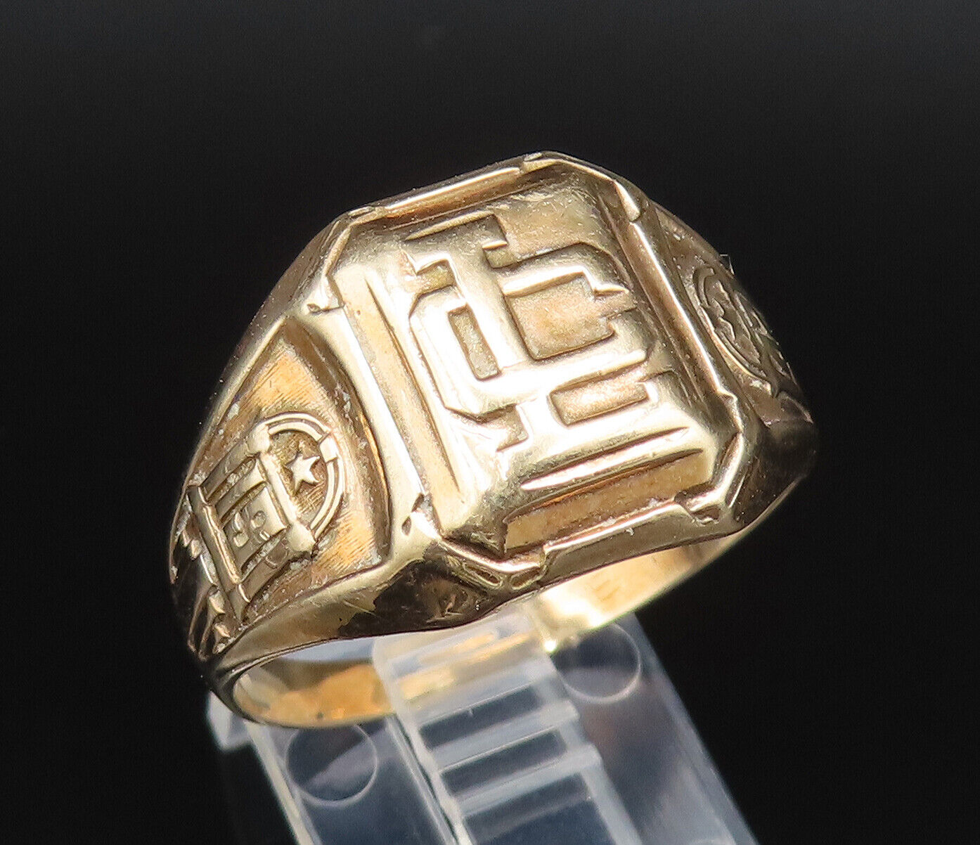 10K GOLD  Vintage Antique 1942 Class Signet Ring Sz 11.5  GR414