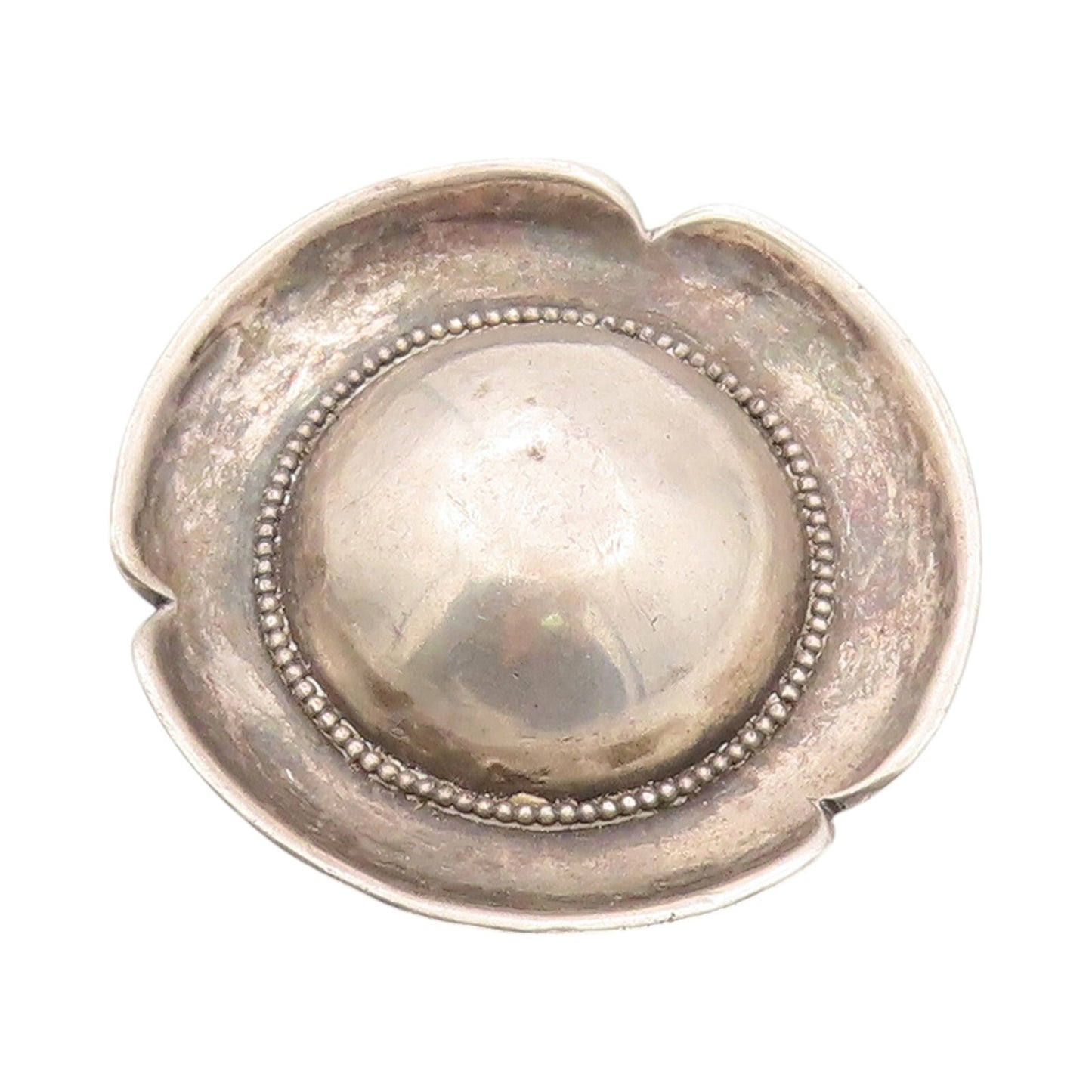 925 Sterling Silver Vintage Brooch Dark Tone European Carved Hat  BP11526