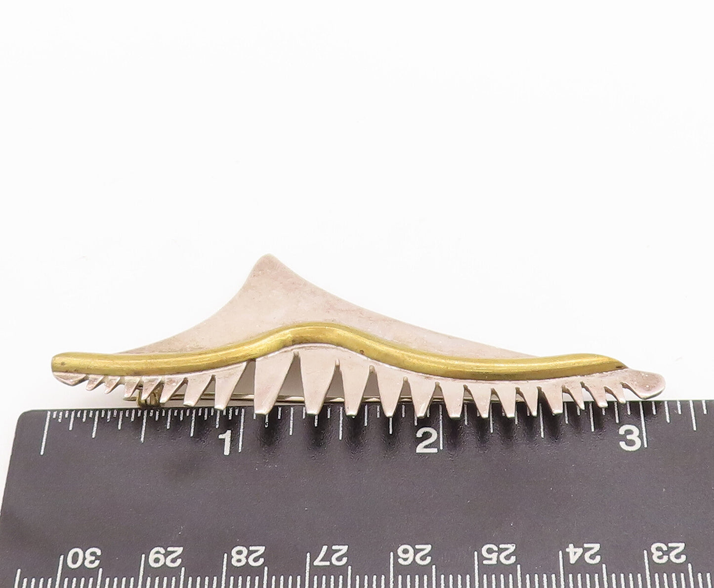 925 Sterling Silver Vintage Brooch Pin MEXICO Designer Spikey Cutout  BP11057
