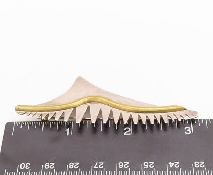 925 Sterling Silver Vintage Brooch Pin MEXICO Designer Spikey Cutout  BP11057