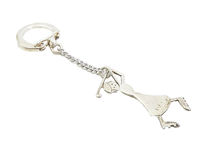DOSKOW 925 Sterling Silver  Vintage Shiny Woman Playing Golf Key Chain  TR1474