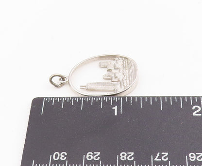 925 Sterling Silver Vintage Pendant Chicago Cityscape Skyline Souvenir  PT25711