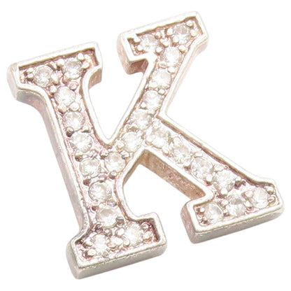 925 Sterling Silver Vintage Pendant Classic CZ Initial K Monogram Charm  PT26605