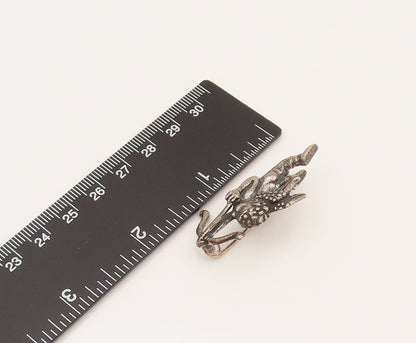 925 Sterling Silver Vintage Flying Cupid Angel Bow & Arrow Brooch Pin  BP10205