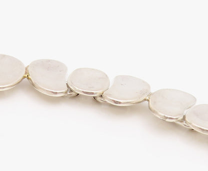 925 Sterling Silver Vintage Necklace MEXICO Chunky Asymmetrical Chain NE4701