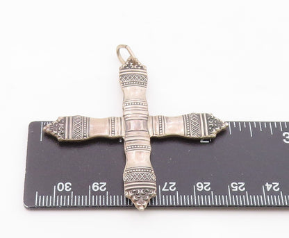 TOWLE 925 Silver  Vintage Detailed Religious Cross Ornate Pendant  PT20858