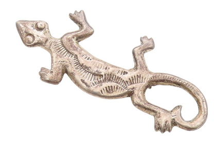 925 Sterling Silver Vintage Brooch NAVAJO Antique Etched Lizard  BP11604