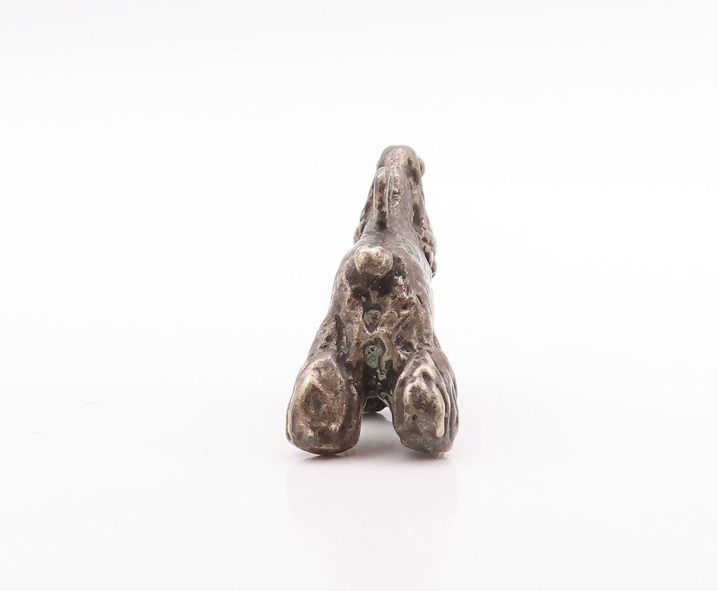925 Sterling Silver Vintage Pendant Dark Tone 3D Carved Dog  PT23624