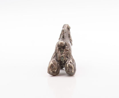 925 Sterling Silver Vintage Pendant Dark Tone 3D Carved Dog  PT23624
