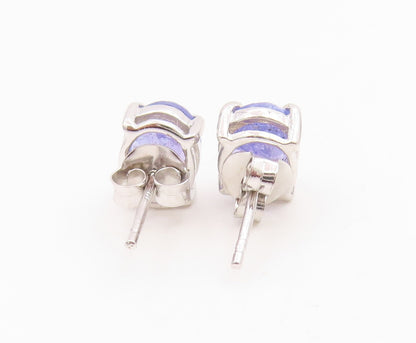 925 Sterling Silver Vintage Earrings Minimalist Oval Cut Tanzanite Stud  EG14273