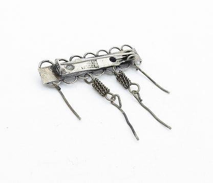 ISRAEL 925 Sterling Silver  Vintage Oxidized Dangling Twist Brooch Pin  BP1583