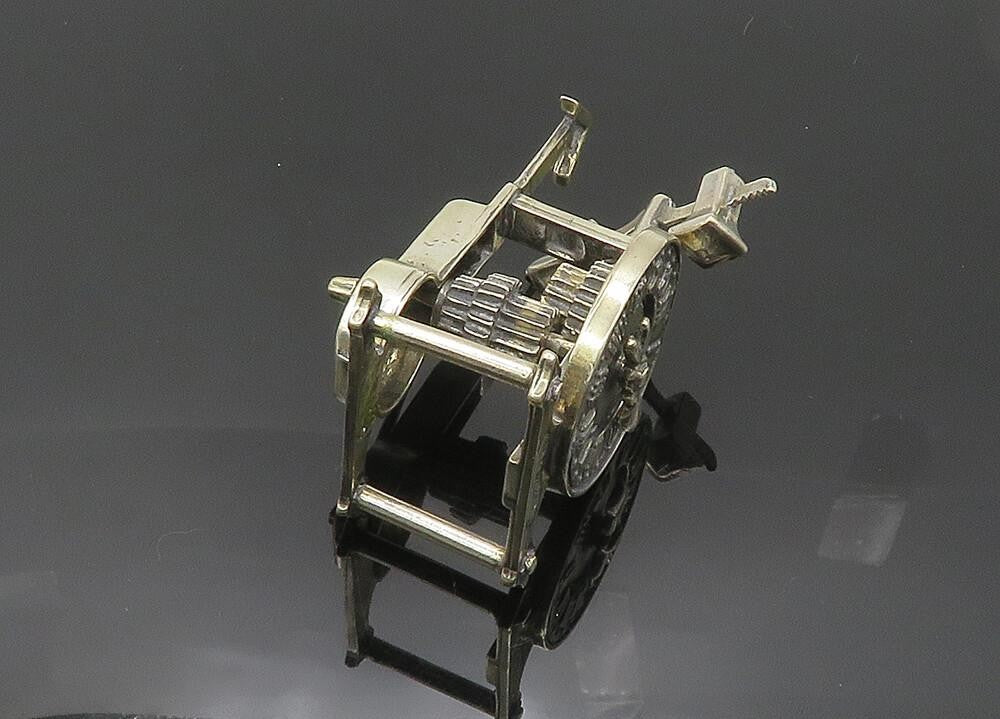 925 Sterling Silver  Vintage Heavy Mechanical Desktop Clock (SPINS)  TR2752