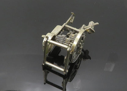 925 Sterling Silver  Vintage Heavy Mechanical Desktop Clock (SPINS)  TR2752