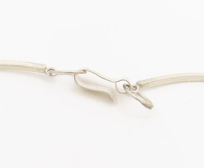 925 Sterling Silver  Vintage Dangling Charm Solid Beaded Necklace  NE4080