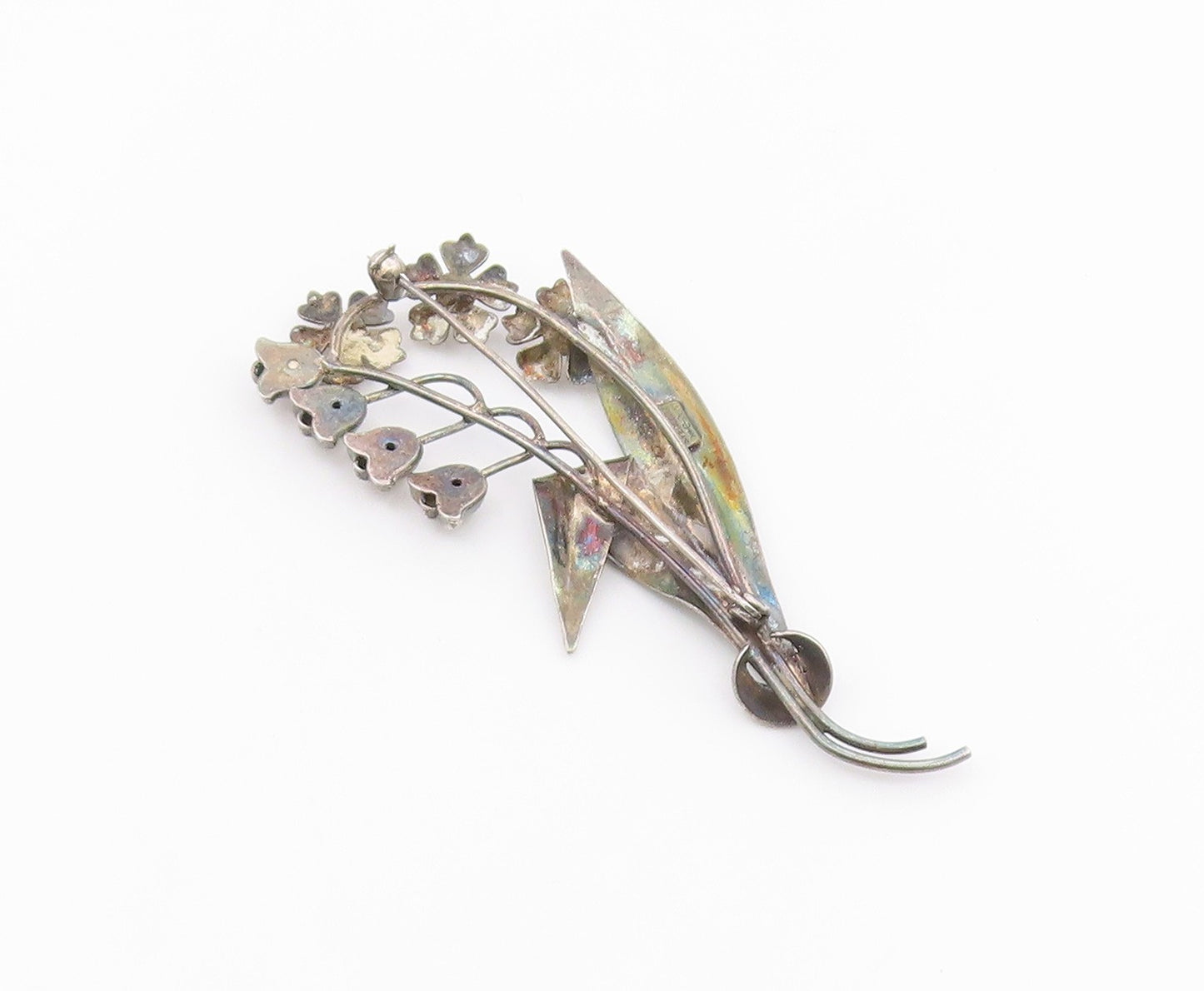CARL ART 925 Sterling Silver  Vintage Flower Bunch Motif Brooch Pin  BP4187