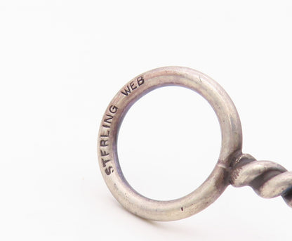 WEB 925 Sterling Silver  Vintage Antique Etched Baby Toy (RATTLES)  TR2739