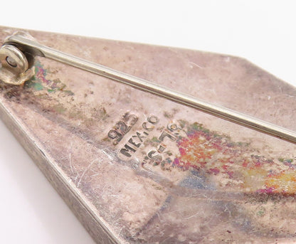 925 Sterling Silver Vintage Brooch Pin MEXICO Solid Geometric Sculpture  BP12190