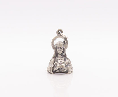 925 Sterling Silver Vintage Pendant CREED Antique Religious 3D Charm  PT23307