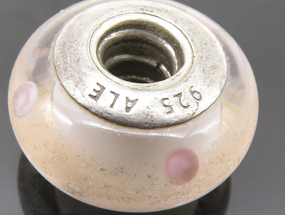 PANDORA 925 Silver  Vintage Love Heart Murano Glass Slide Pendant  PT19840