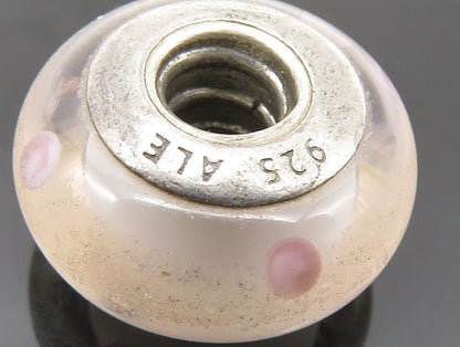 PANDORA 925 Silver  Vintage Love Heart Murano Glass Slide Pendant  PT19840